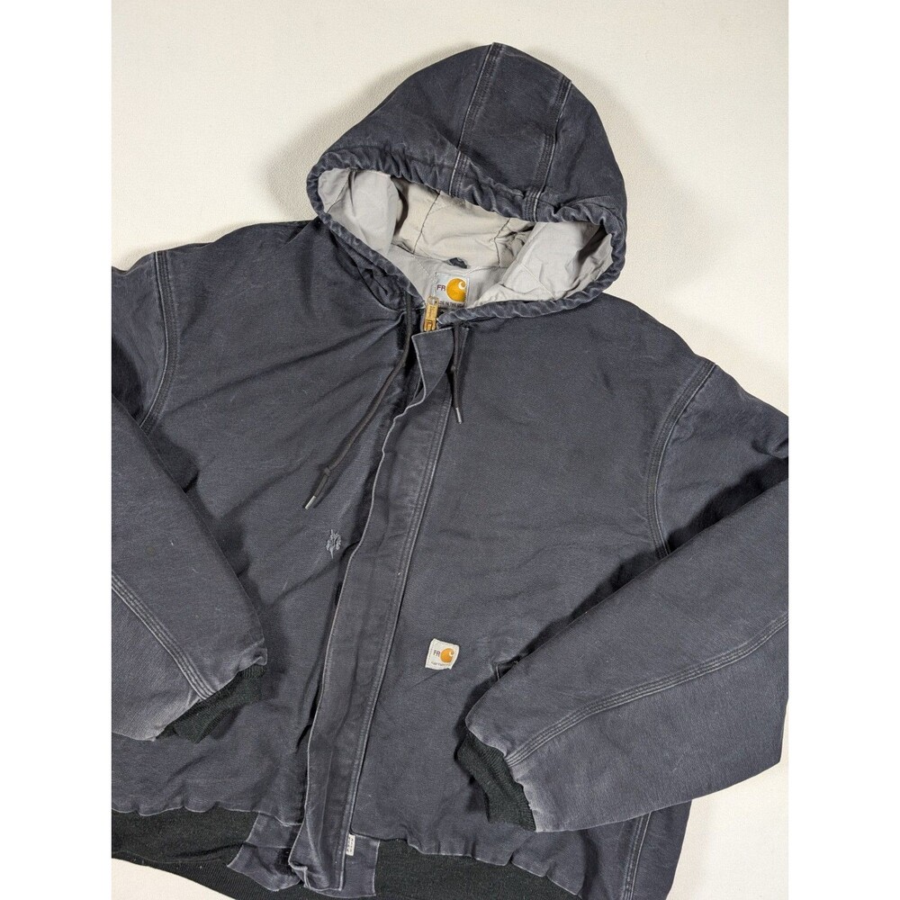 Carhartt Flame Resistant Duck Active Jacket Mens 3XL Black Hooded Quilted 101621
